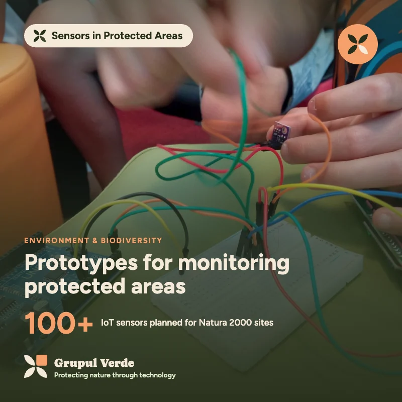 Prototypes for monitoring protected areas. Sensors in Protected Areas, Environment & biodiversity · Asociația Grupul Verde.