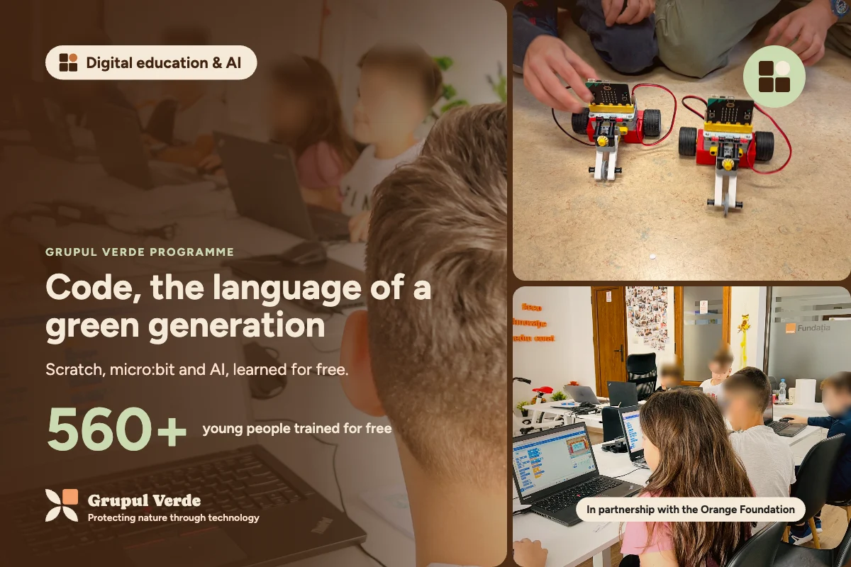Code, the language of a green generation. Digital education & AI, Digital education & AI · Asociația Grupul Verde.