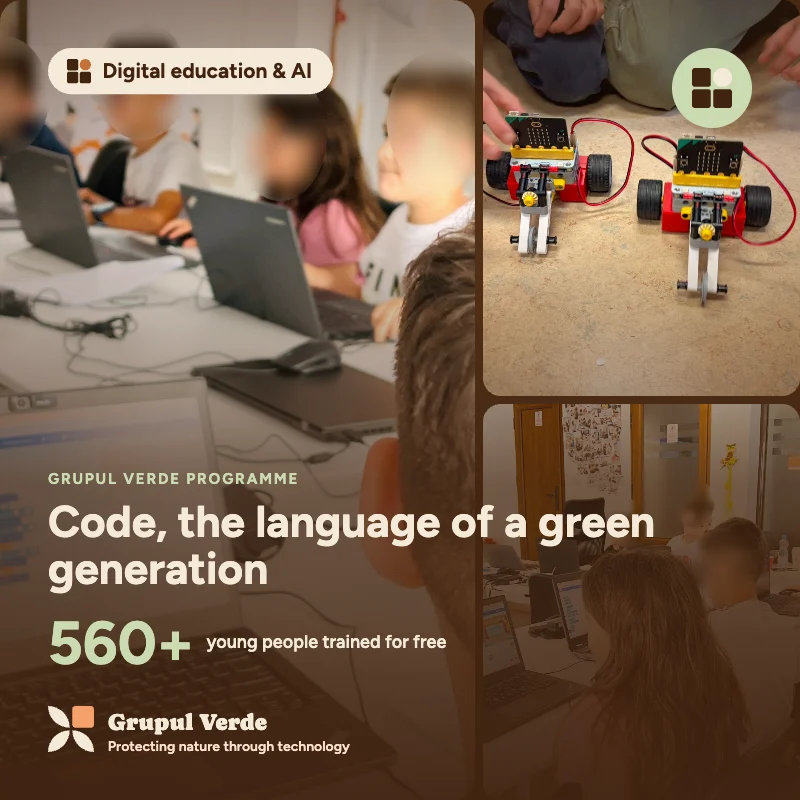 Code, the language of a green generation. Digital education & AI, Digital education & AI · Asociația Grupul Verde.