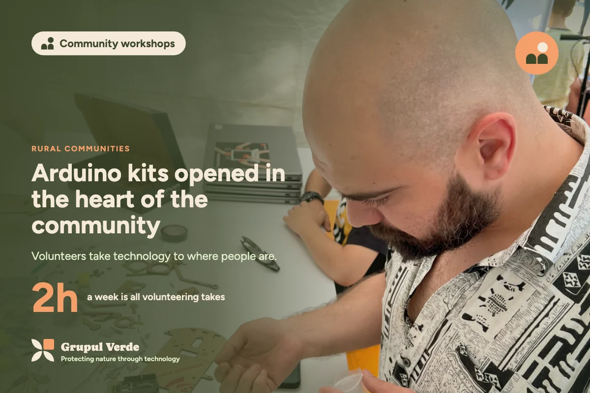 Arduino kits opened up in the heart of the community. Community workshops, Rural communities · Asociația Grupul Verde.