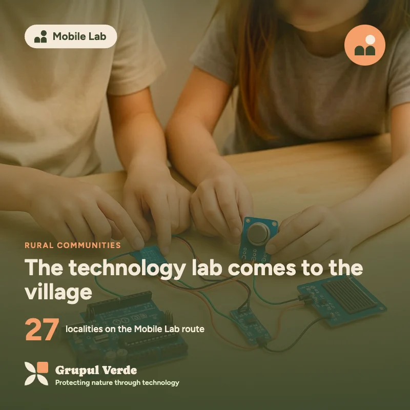 The technology lab comes to the village. Mobile Lab, Rural communities · Asociația Grupul Verde.