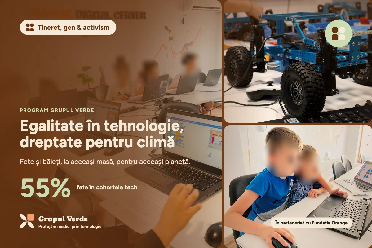 Egalitate în tehnologie, dreptate pentru climă. Tineret, gen & activism, Tineret, gen & activism · Asociația Grupul Verde.
