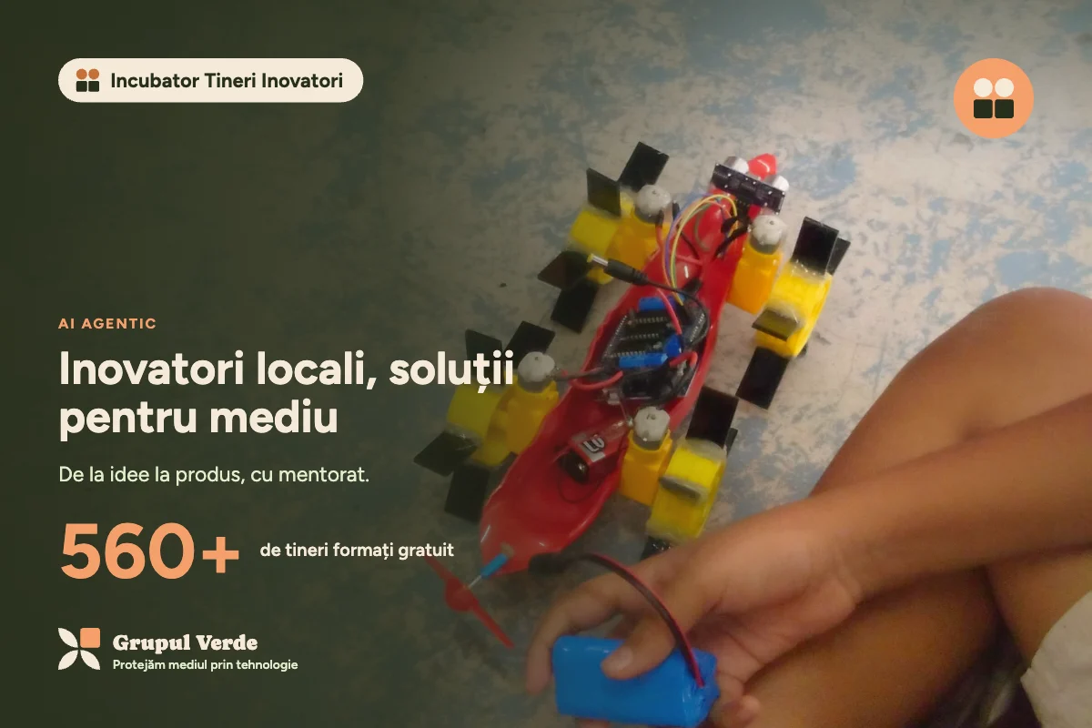 Inovatori locali, soluții pentru mediu. Incubator Tineri Inovatori, AI agentic · Asociația Grupul Verde.