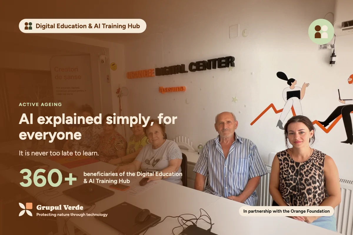 AI explained simply, for anyone. Digital Education & AI Training Hub, Active ageing · Asociația Grupul Verde.