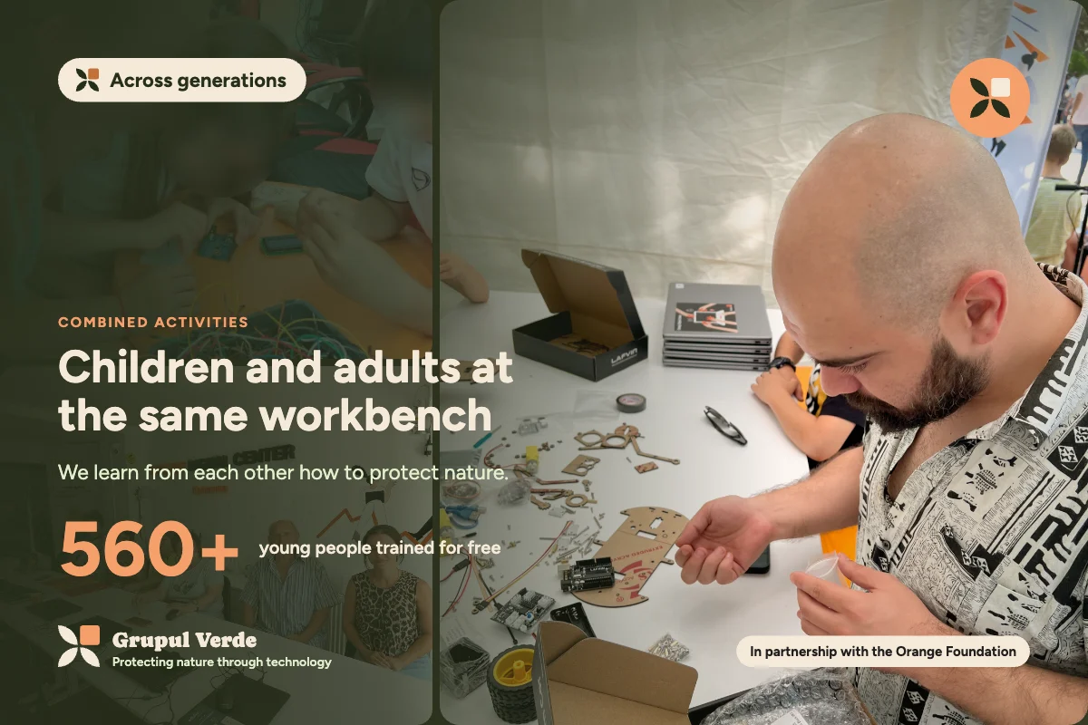 Children and adults at the same workbench. Between generations, All programmes · Asociația Grupul Verde.