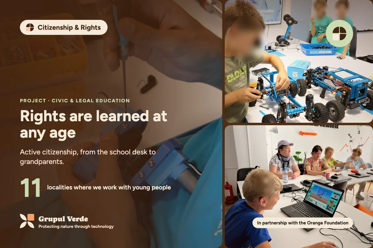 Rights can be learnt at any age. Citizenship & Rights, Civic and legal education · Asociația Grupul Verde.