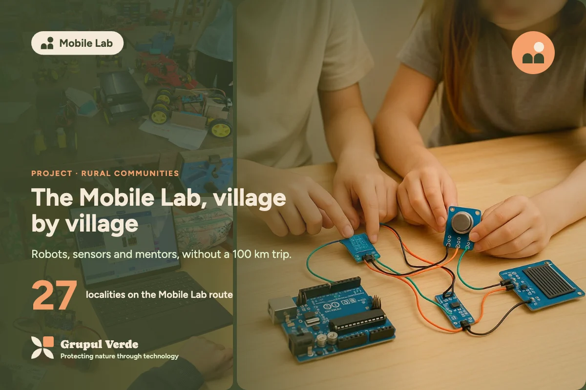 The Mobile Lab, from village to village. Mobile Lab, Rural communities · Asociația Grupul Verde.
