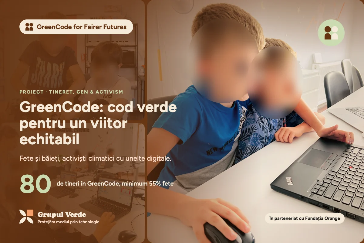 GreenCode: cod verde pentru un viitor echitabil. GreenCode for Fairer Futures, Tineret, gen & activism · Asociația Grupul Verde.